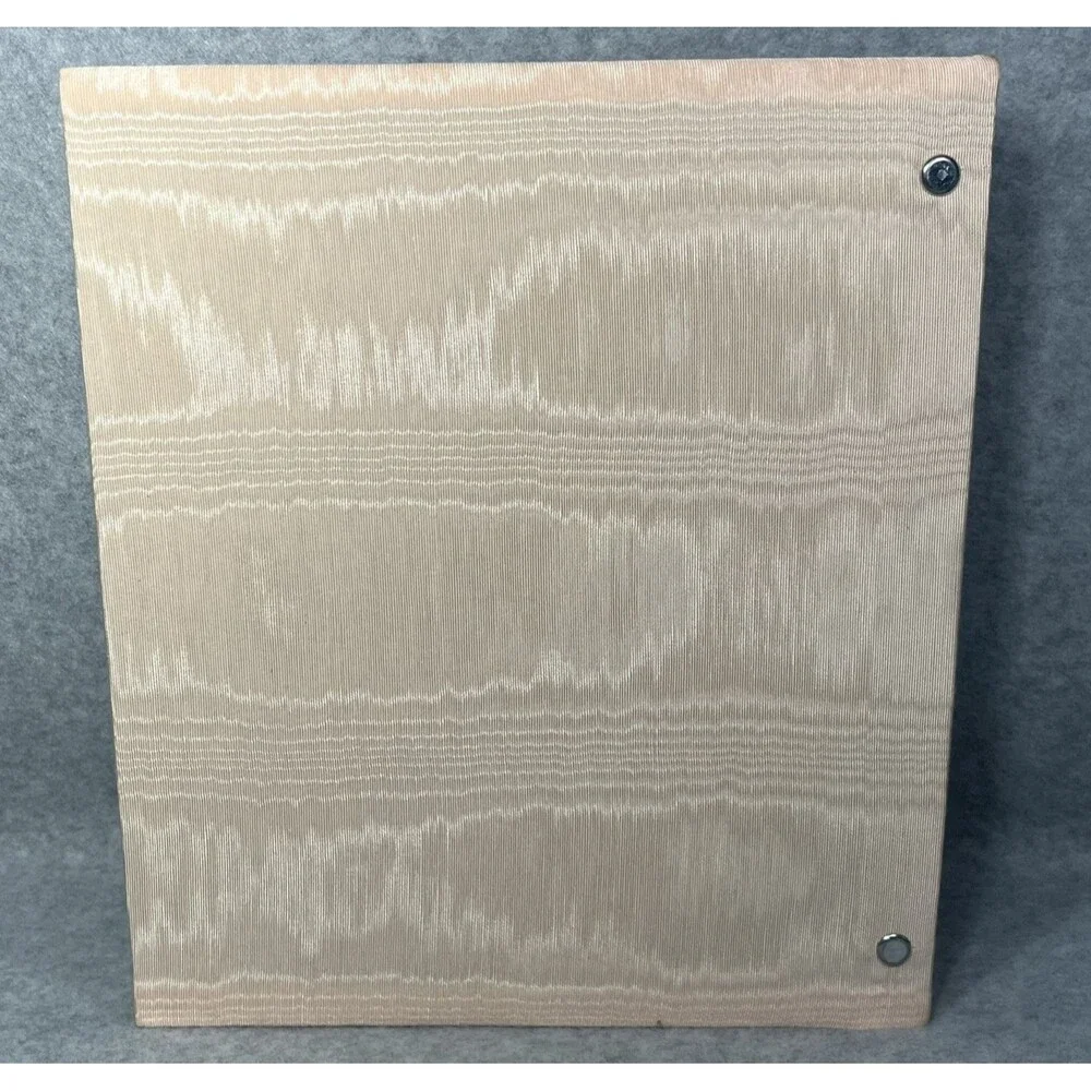 Handcrafted‎ Greeting Card Keeper Binder Peach Taffeta Fabric Frame Cover Lace